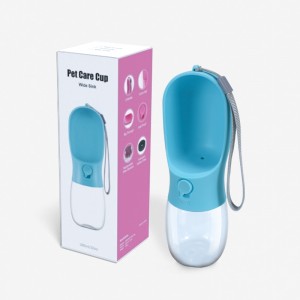 Potraviná strana plastového úniku Portable štěňata voda psí láhev s vodou s pitím pro domácí zvířata venkovní pěší turistika cestování